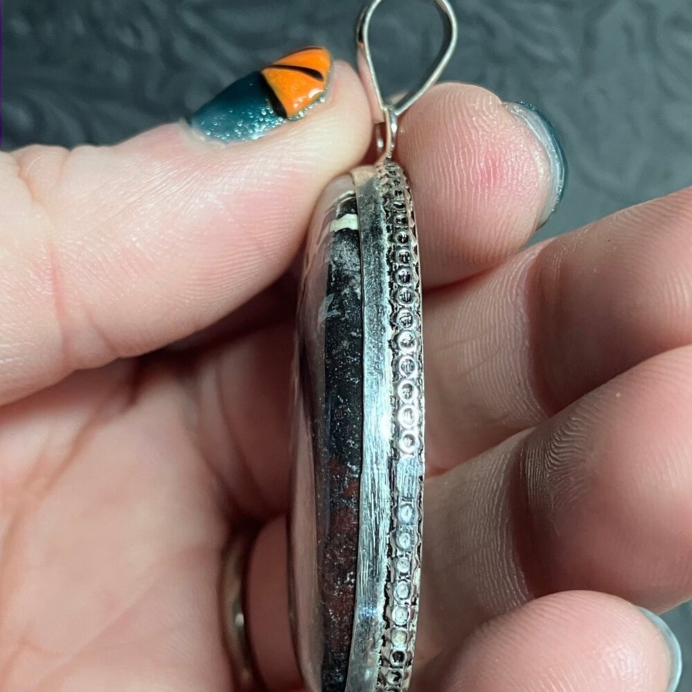 Stunning Brecciated Jasper Stone Pendant Crystal Jewelry - Picture 6 of 8